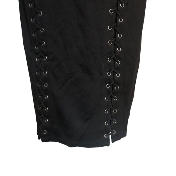 Sexy Black Spaghetti Strap lace up Dress, Bodycon Style, Clubbing, Evening SZ 6 - Picture 4 of 7